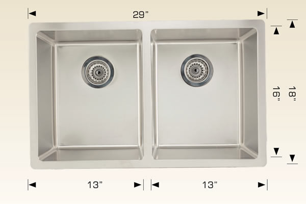 208022 Undermount Double Bowl Stainless Steel Kitchen Sink